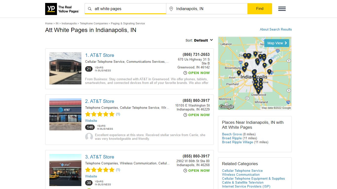 Att White Pages in Indianapolis, IN with Reviews - YP.com