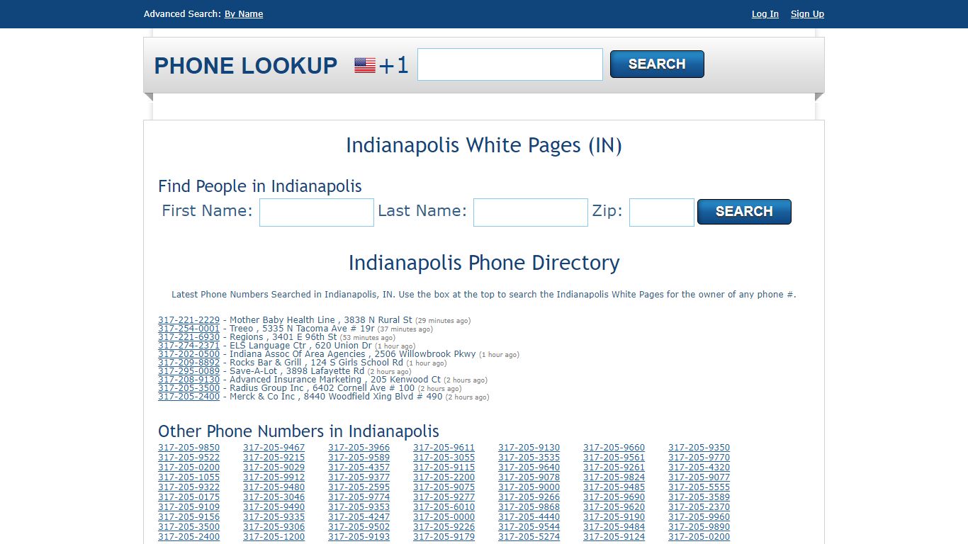 Indianapolis White Pages - Indianapolis Phone Directory Lookup